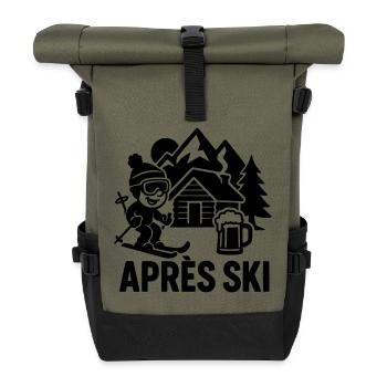 après ski outfit - Rolltop Rucksack - Olive/Schwarz - Vorne