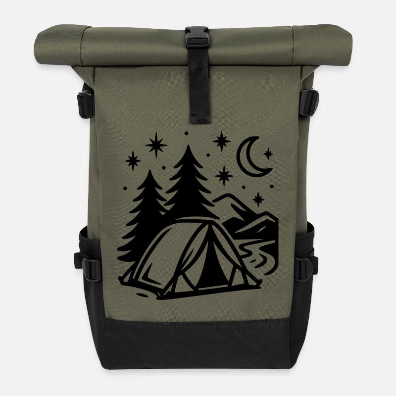 Wild Zelten - Rolltop Rucksack - Olive/Schwarz