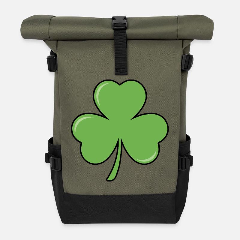 Irischer Klee - Rolltop Rucksack - Olive/Schwarz