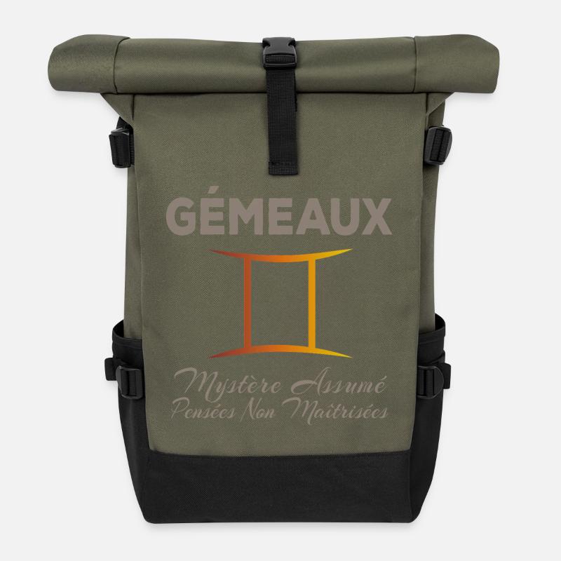 Gémeaux - Sac à dos roll top - olive/noir
