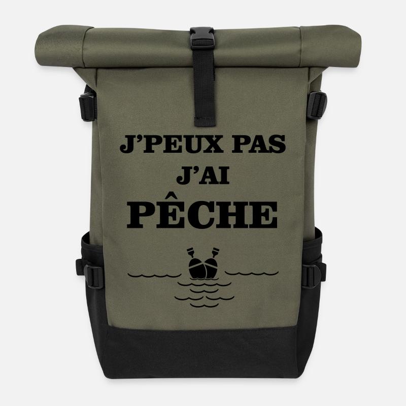 I can't, I fished - Roll Top Backpack - olive/black
