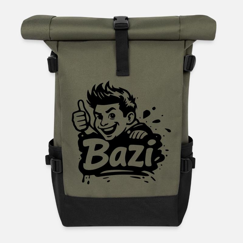 Bazi - Roll Top Backpack - olive/black