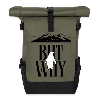 But Why Penguin Meme Minimalist Art - Roll Top Backpack - olive/black - Front