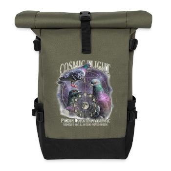 Cosmic Pigeon - Roll Top Backpack - olive/black - Front