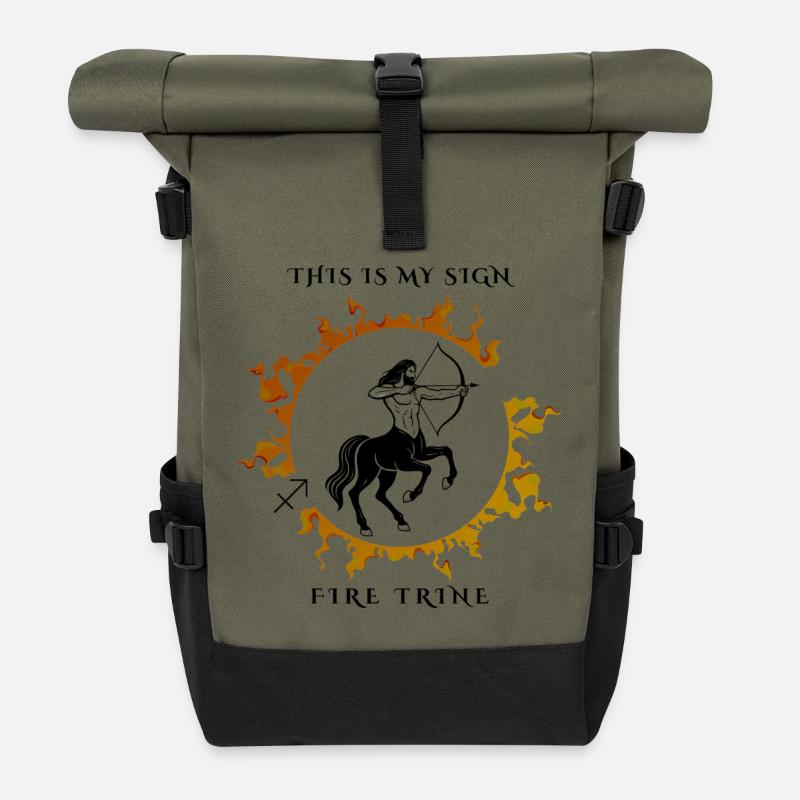 My sign is Sagittarius - Roll Top Backpack - olive/black