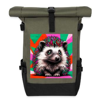hedgehog - Roll Top Backpack - olive/black - Front