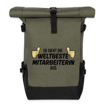 die weltbeste mitarbeiterin - Rolltop Rucksack - Olive/Schwarz - Vorne