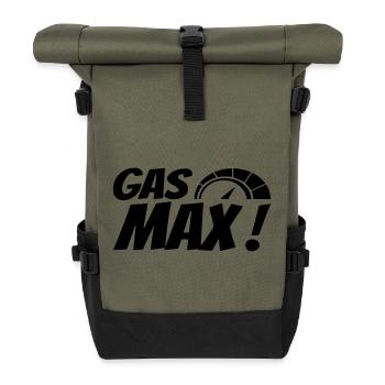 Gas max! Erdrosseln! Machen Sie Geschwindigkeit! Rennen * - Rolltop Rucksack - Olive/Schwarz - Vorne