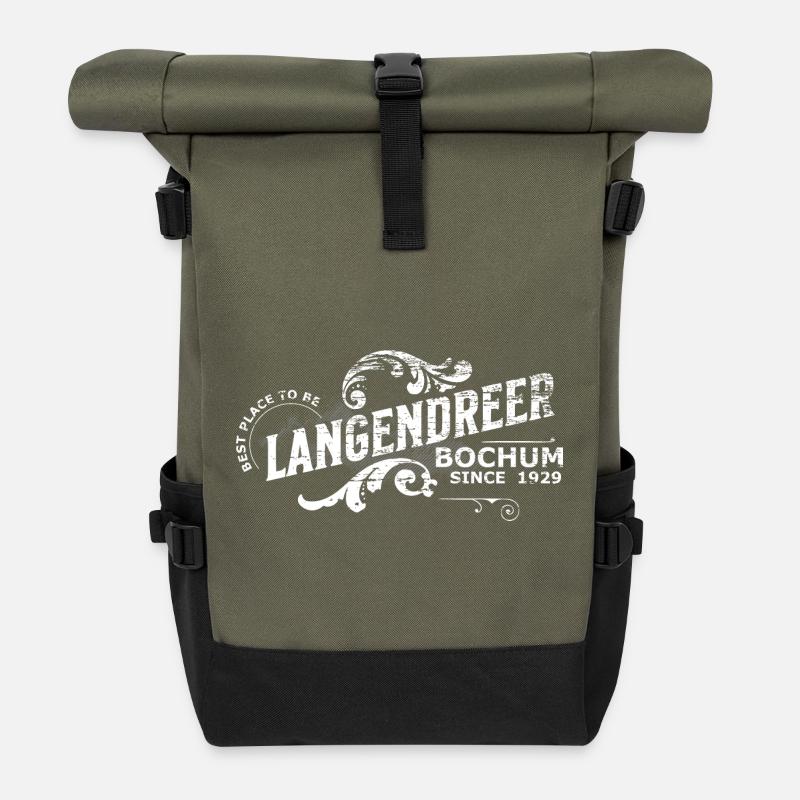 Bochum Langendreer vintage - Rolltop Rucksack - Olive/Schwarz