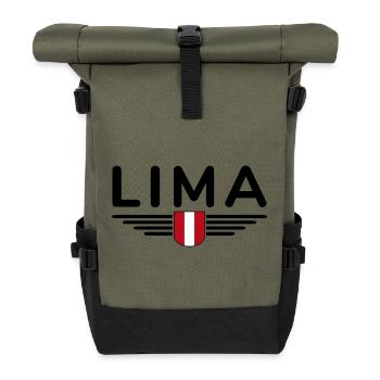 Lima Design – Experience Peru's Capital - Roll Top Backpack - olive/black - Front