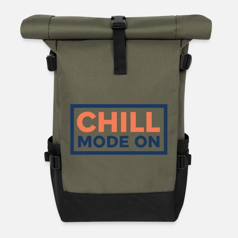 Chill-Modus aktiviert - Rolltop Rucksack - Olive/Schwarz