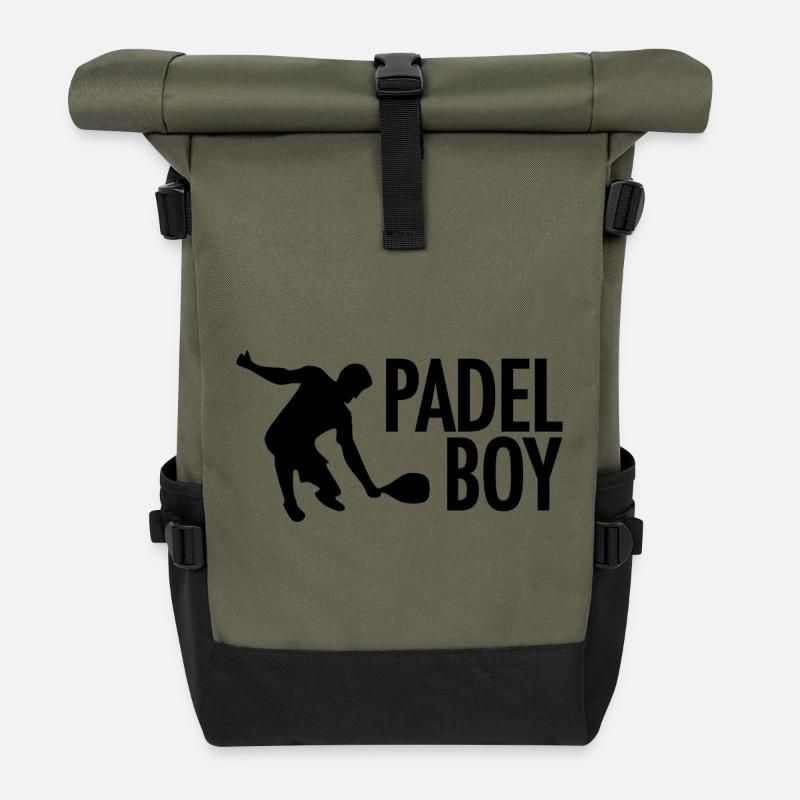 Padel Tennis Sport Boy - Roll Top Backpack - olive/black