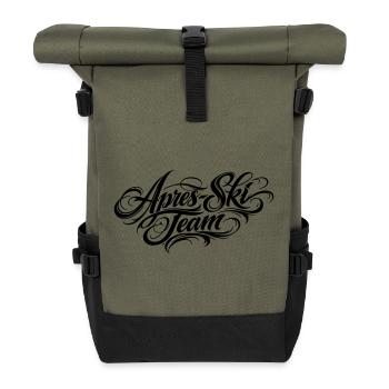 Après Ski Team lettering - Roll Top Backpack - olive/black - Front