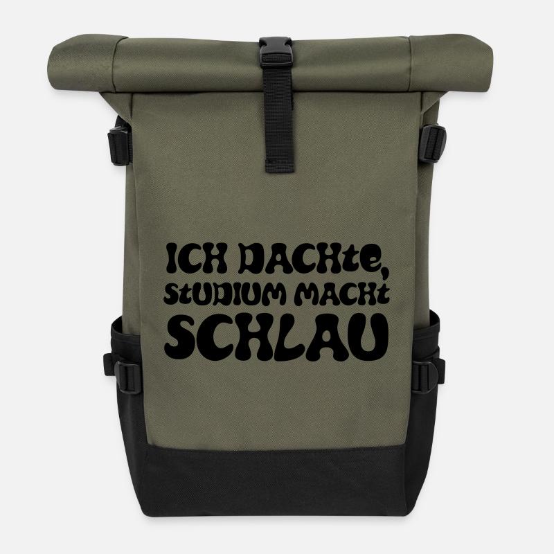 Je pensais que les études rendaient plus intelligente - Sac à dos roll top - olive/noir