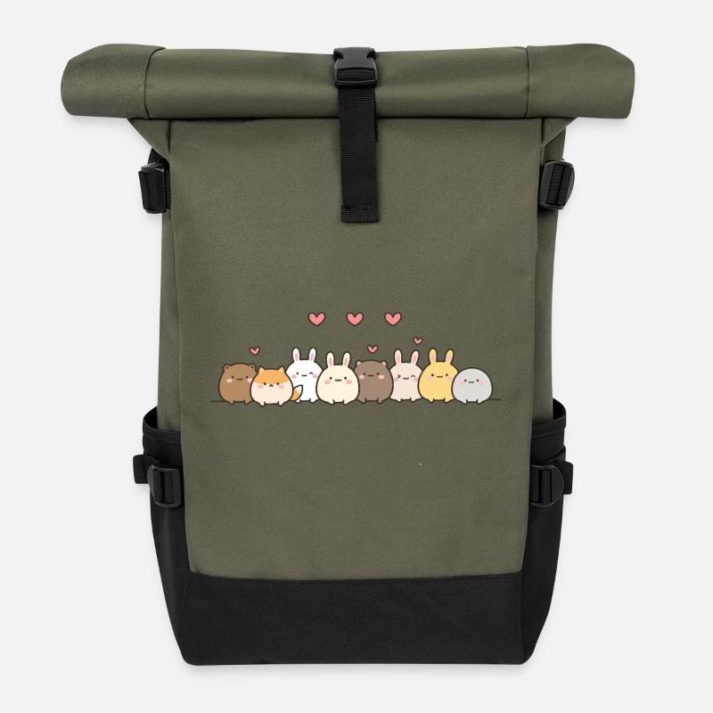 FunnyBunny - Roll Top Backpack - olive/black