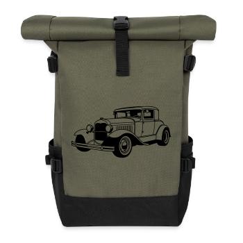Classic Car - Roll Top Backpack - olive/black - Front