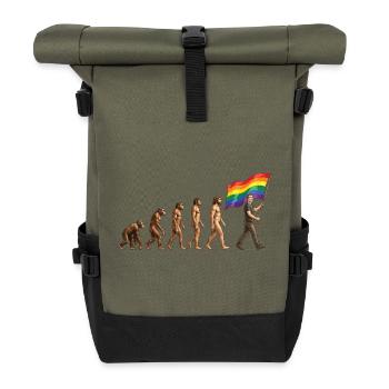 LGBTQ-Pride-Monat – Pride-Entwicklung - Rolltop Rucksack - Olive/Schwarz - Vorne