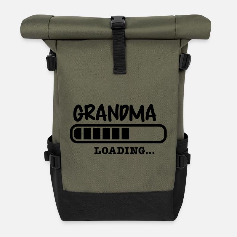 Grand-mère grand-mère - Sac à dos roll top - olive/noir