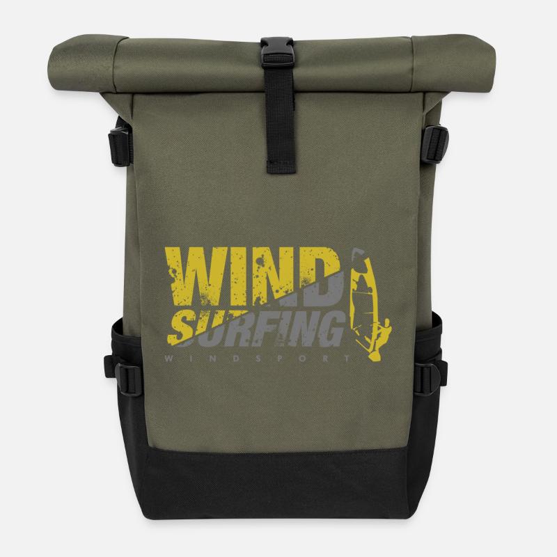 WINDSURFING Windsurfen - Rolltop Rucksack - Olive/Schwarz