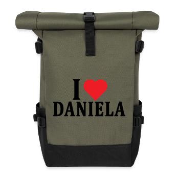 T-shirt I love Daniela t-shirt gift idea - Roll Top Backpack - olive/black - Front