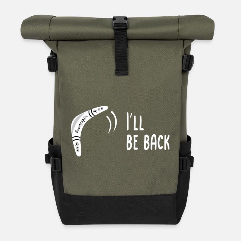 Boomerang I'll be back - Rolltop Rucksack - Olive/Schwarz