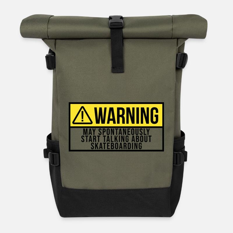 Skateboard - Rolltop Rucksack - Olive/Schwarz