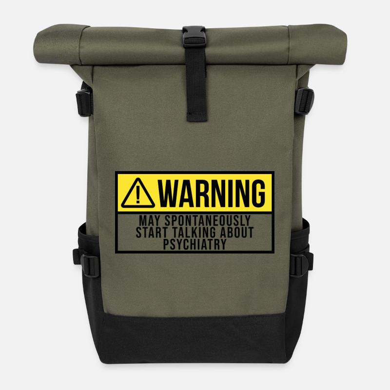 psychiatrie - Sac à dos roll top - olive/noir