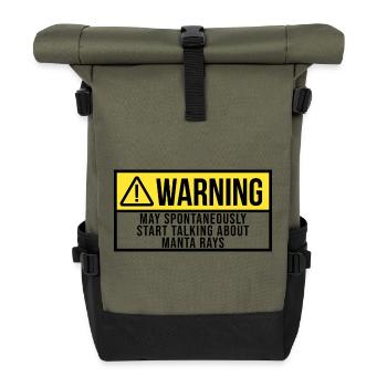 Raie manta - Sac à dos roll top - olive/noir - Devant