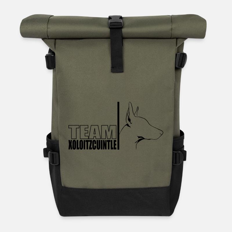TEAM Xoloitzcuintle Hunde Hund Wilsigns - Rolltop Rucksack - Olive/Schwarz