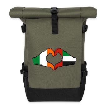 Ireland United Arab Emirates Heart - Roll Top Backpack - olive/black - Front