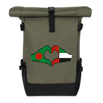 Bangladesh United Arab Emirates Heart - Roll Top Backpack - olive/black - Front