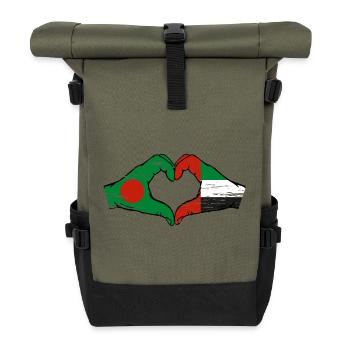 Bangladesh United Arab Emirates Heart - Roll Top Backpack - olive/black - Front