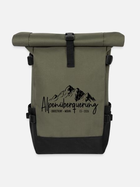 Alpenüberquerung E5 2026 / Oberstdorf - Meran - Rolltop Rucksack - Olive/Schwarz