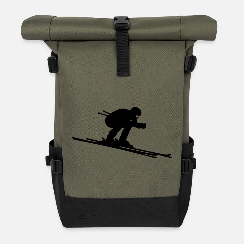Ski - Rolltop Rucksack - Olive/Schwarz