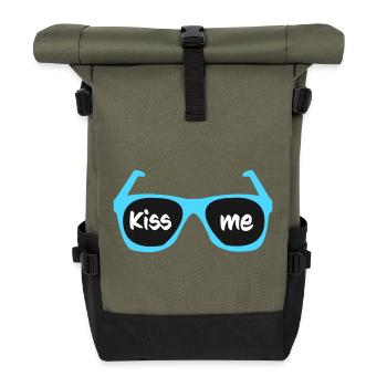 kiss_me - Roll Top Backpack - olive/black - Front