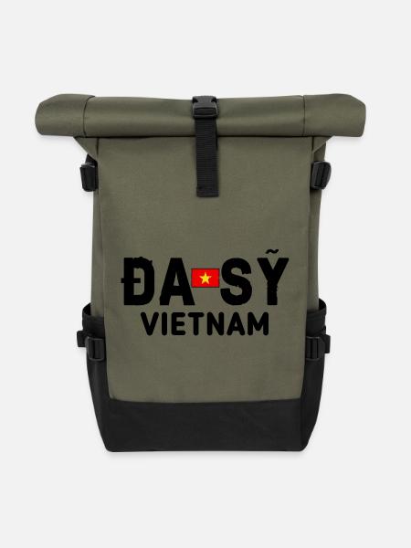 da sy Schmiedetradition hanoi - Rolltop Rucksack - Olive/Schwarz