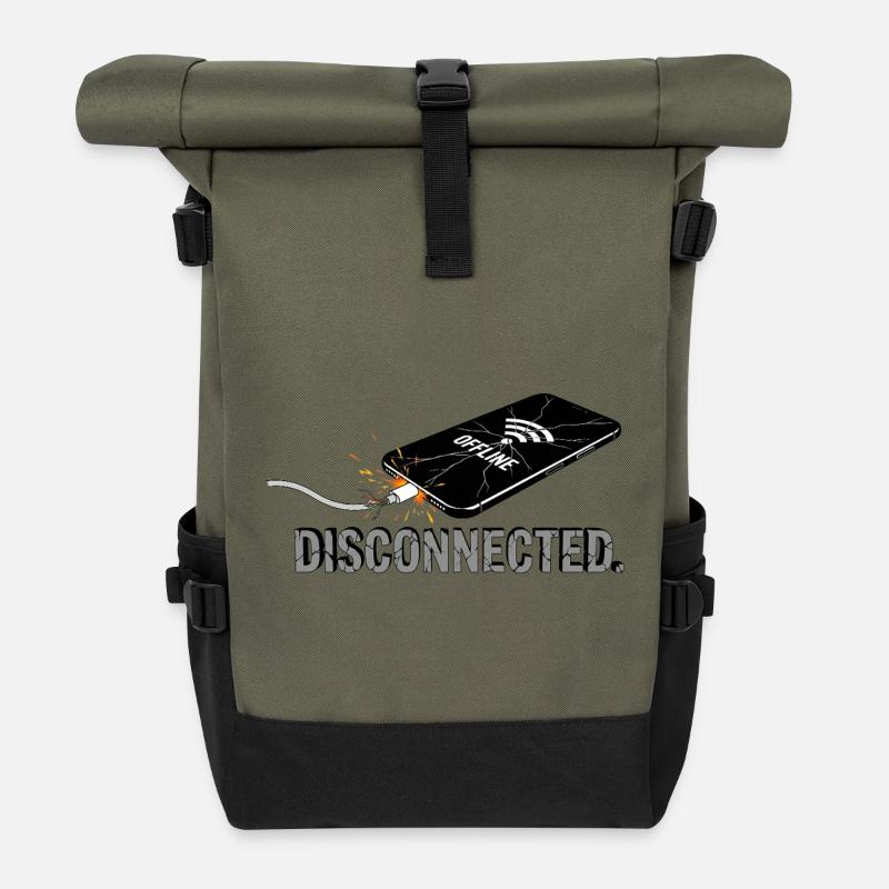 Disconnected - Digital Break - Rolltop Rucksack - Olive/Schwarz