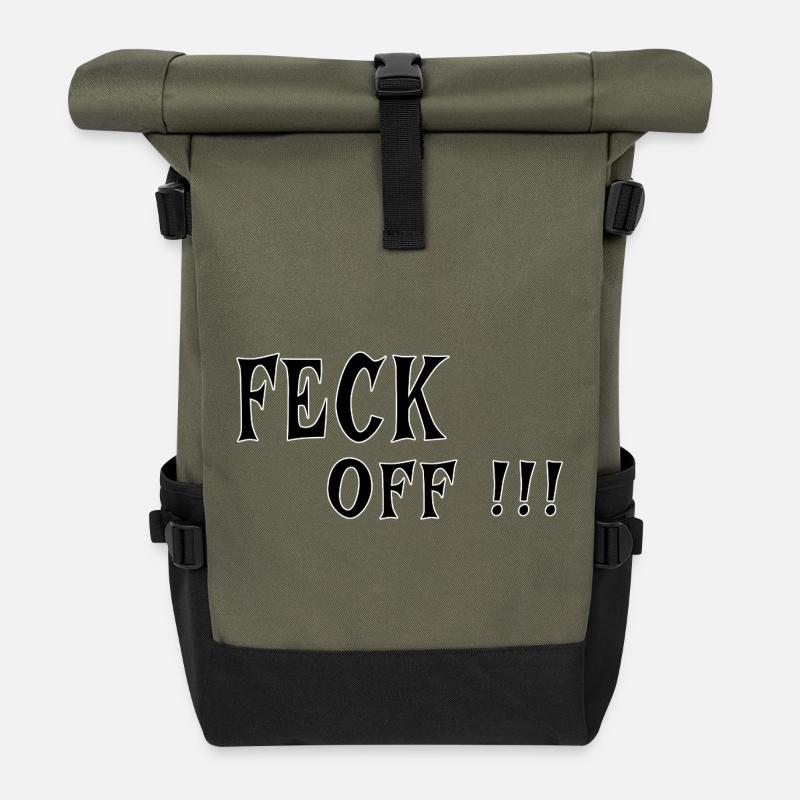 Feck Off – Irish Attitude - Roll Top Backpack - olive/black