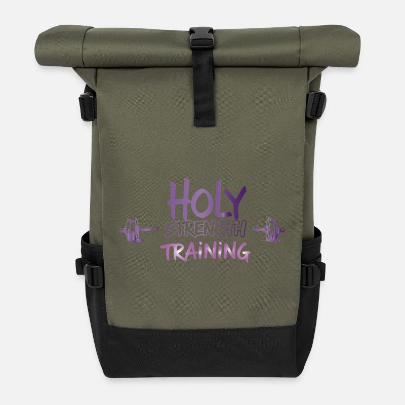 Heiliges Krafttraining Christliches Workout-Design - Rolltop Rucksack - Olive/Schwarz
