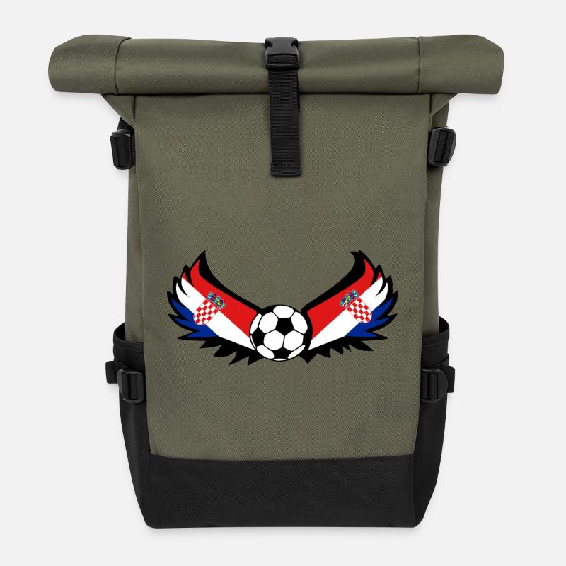 Soccer Croatia - Roll Top Backpack - olive/black