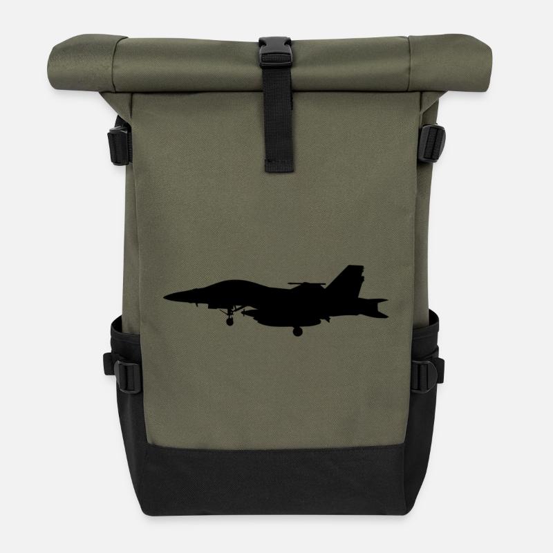 Avion de Chasse - Sac à dos roll top - olive/noir