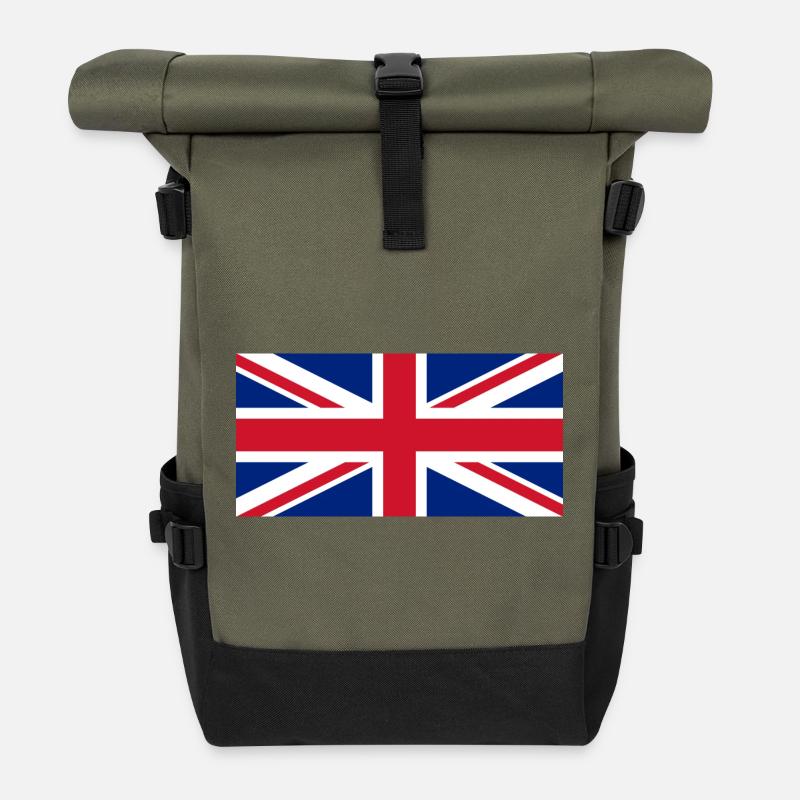 Union Jack - Roll Top Backpack - olive/black