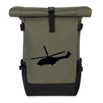 helicopter - Roll Top Backpack - olive/black - Front