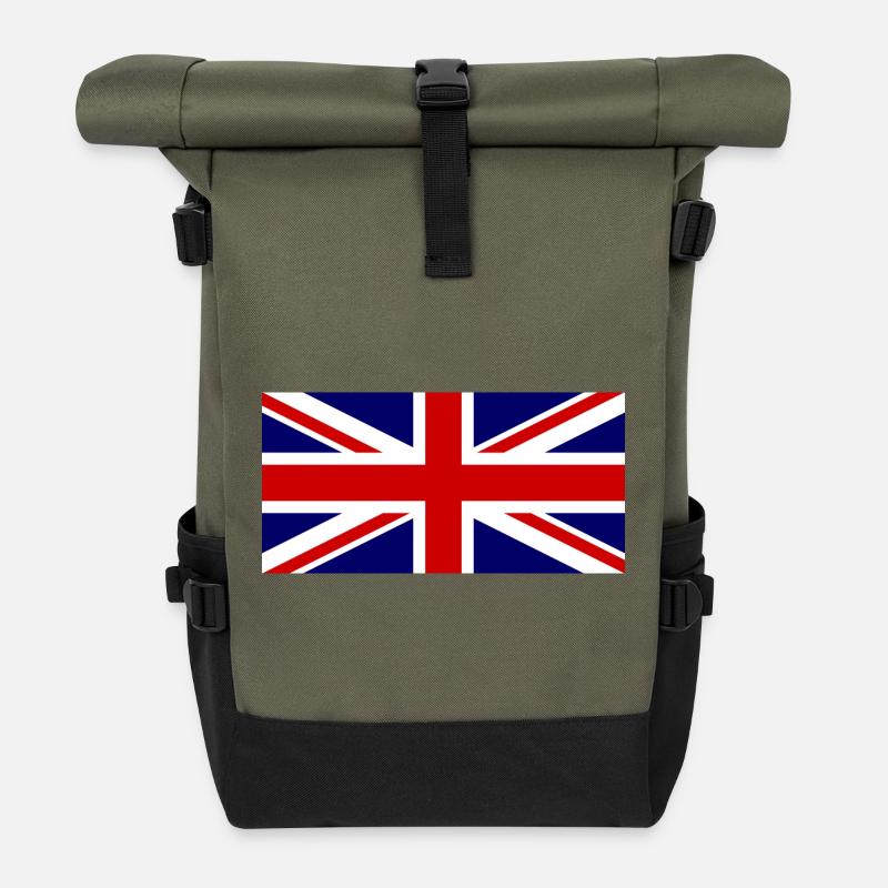 Drapeau de l’Union Jack – Style Pop Art - Sac à dos roll top - olive/noir