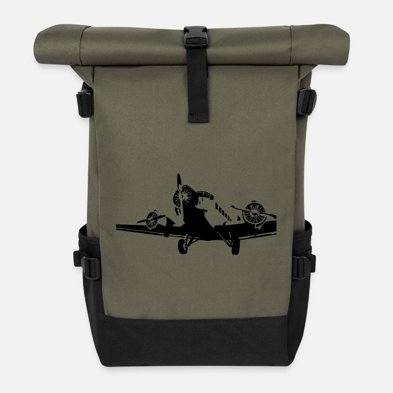 Junkers Ju-52 - Rolltop Rucksack - Olive/Schwarz