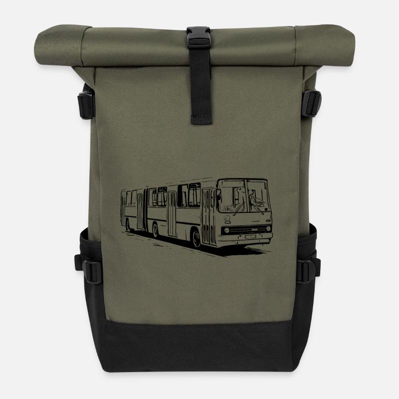 Ikarus Gelenkbus - Rolltop Rucksack - Olive/Schwarz