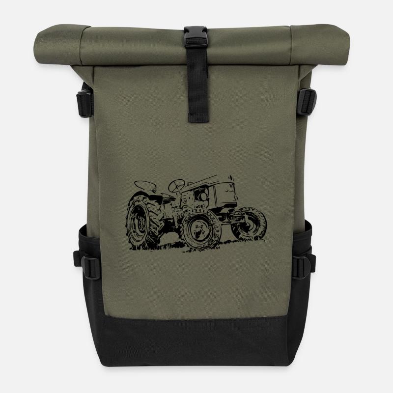 Traktor D25 - Rolltop Rucksack - Olive/Schwarz