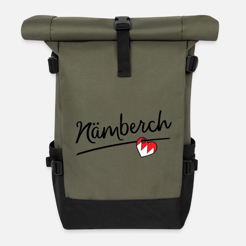 Nämberch - Roll Top Backpack - olive/black