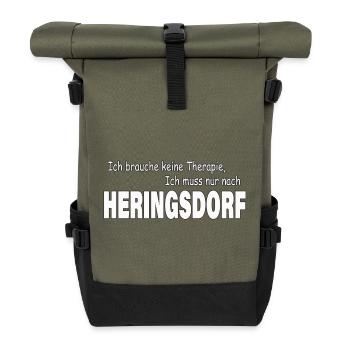 Therapy HERINGSDORF - Roll Top Backpack - olive/black - Front