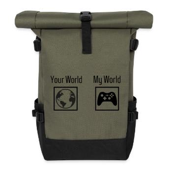 Jeux - votre monde, mon monde - Sac à dos roll top - olive/noir - Devant